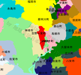 吉野ヶ里町の位置を示す地図