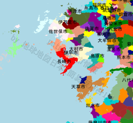 長崎市の位置を示す地図