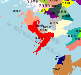 長崎市の位置を示す地図