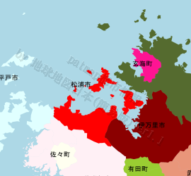 松浦市の位置を示す地図