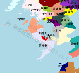 時津町の位置を示す地図
