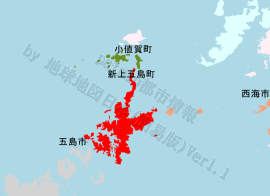 新上五島町の位置を示す地図