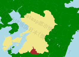 人吉市の位置を示す地図