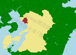玉名市の位置を示す地図