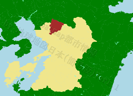 山鹿市の位置を示す地図