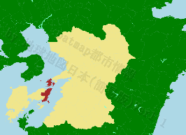 上天草市の位置を示す地図