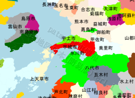 宇城市の位置を示す地図
