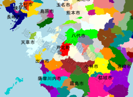 芦北町の位置を示す地図