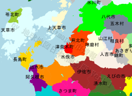 津奈木町の位置を示す地図