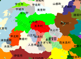 五木村の位置を示す地図
