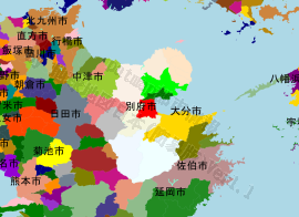 別府市の位置を示す地図