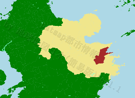 臼杵市の位置を示す地図