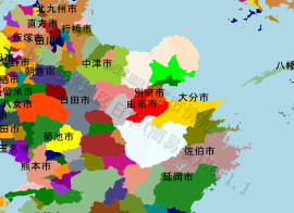 由布市の位置を示す地図