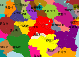 小林市の位置を示す地図