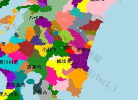 綾町の位置を示す地図