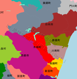 木城町の位置を示す地図