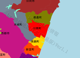 川南町の位置を示す地図