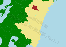 諸塚村の位置を示す地図