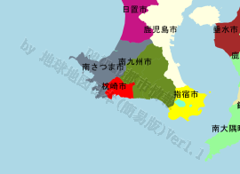 枕崎市の位置を示す地図