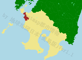 阿久根市の位置を示す地図