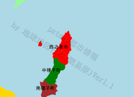 西之表市の位置を示す地図