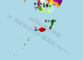 屋久島町の位置を示す地図