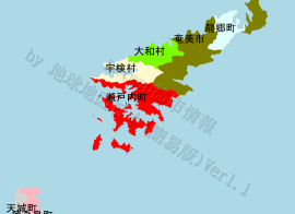 瀬戸内町の位置を示す地図