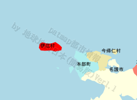 伊江村の位置を示す地図