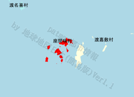 座間味村の位置を示す地図