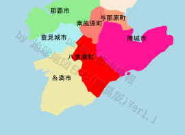 八重瀬町の位置を示す地図
