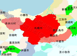 札幌市の位置を示す地図