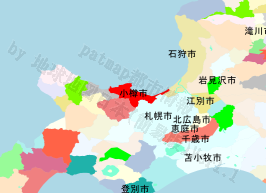 小樽市の位置を示す地図
