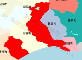 釧路市の位置を示す地図