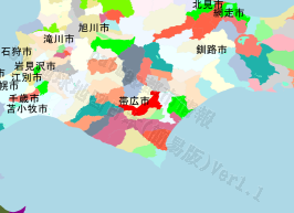 帯広市の位置を示す地図