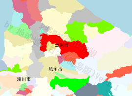 士別市の位置を示す地図