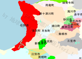 石狩市の位置を示す地図