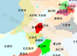 新篠津村の位置を示す地図