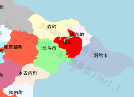 七飯町の位置を示す地図
