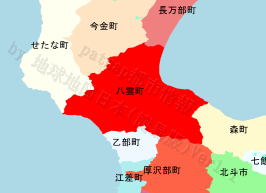 八雲町の位置を示す地図