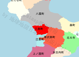 乙部町の位置を示す地図