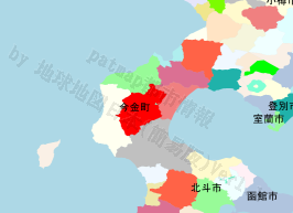 今金町の位置を示す地図