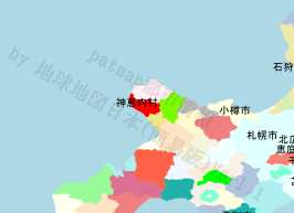 神恵内村の位置を示す地図