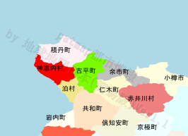 神恵内村の位置を示す地図