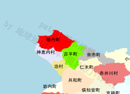 積丹町の位置を示す地図