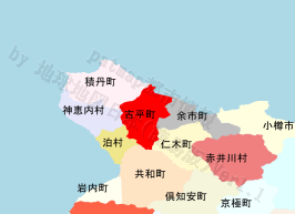 古平町の位置を示す地図