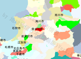 奈井江町の位置を示す地図