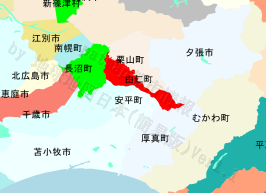 由仁町の位置を示す地図