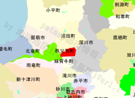 秩父別町の位置を示す地図