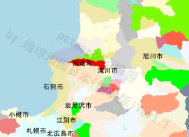 雨竜町の位置を示す地図