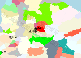 当麻町の位置を示す地図